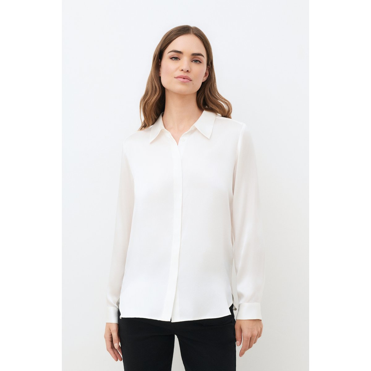 Chemise ample en soie CJAMIE ivoire, CAROLL