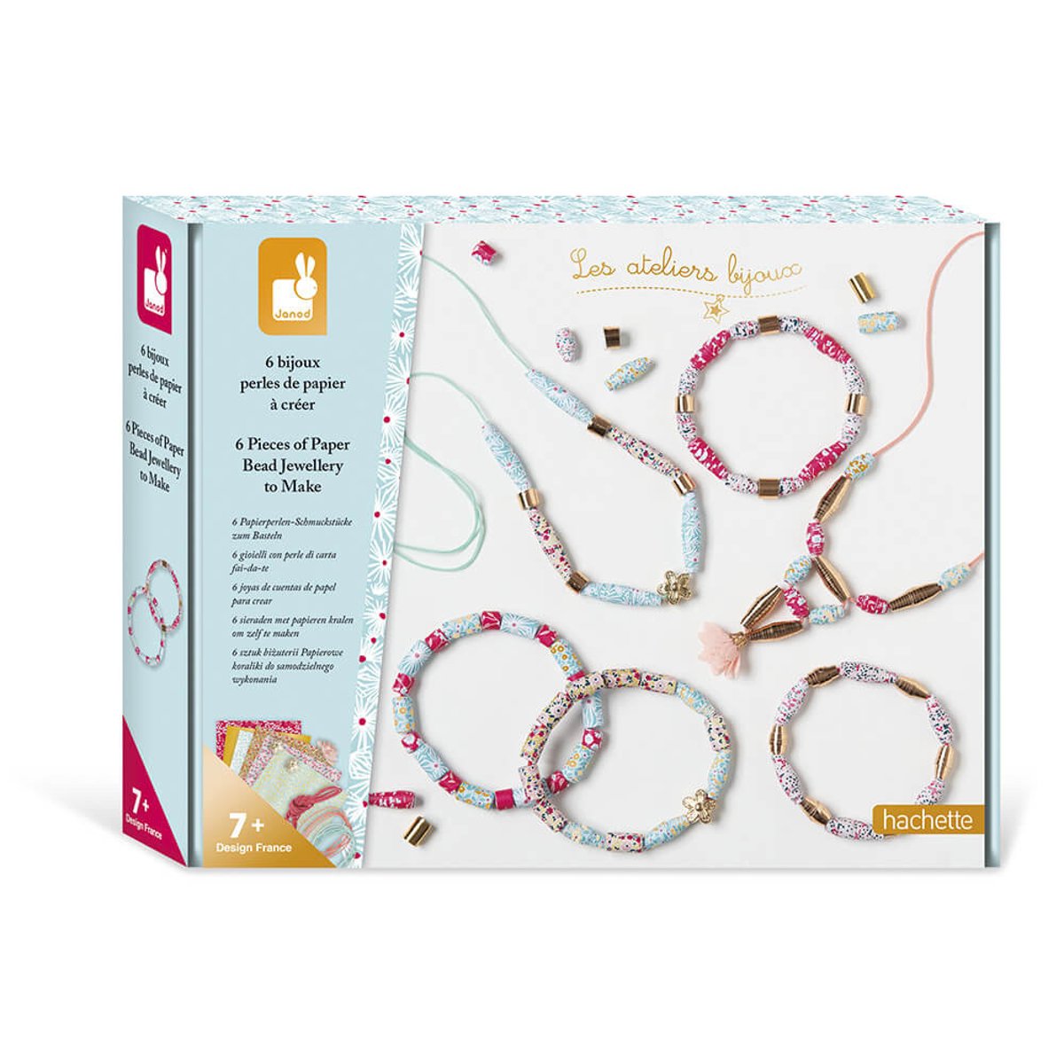 Kit Créatif - 6 Bijoux Perles De Papier À Créer rose, JANOD