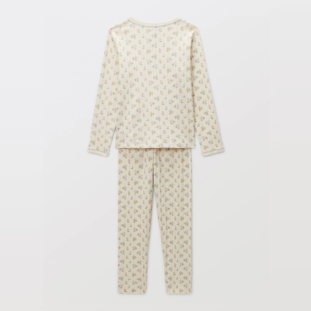 Pyjama manches longues pointelle en coton BIO GOTS amaretti, MONOPRIX