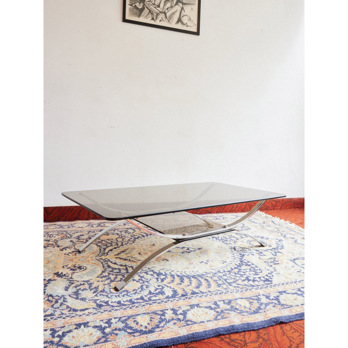 Table basse en verre fumé Donna N°1622 - Bon état fumé, DEBONGOUT