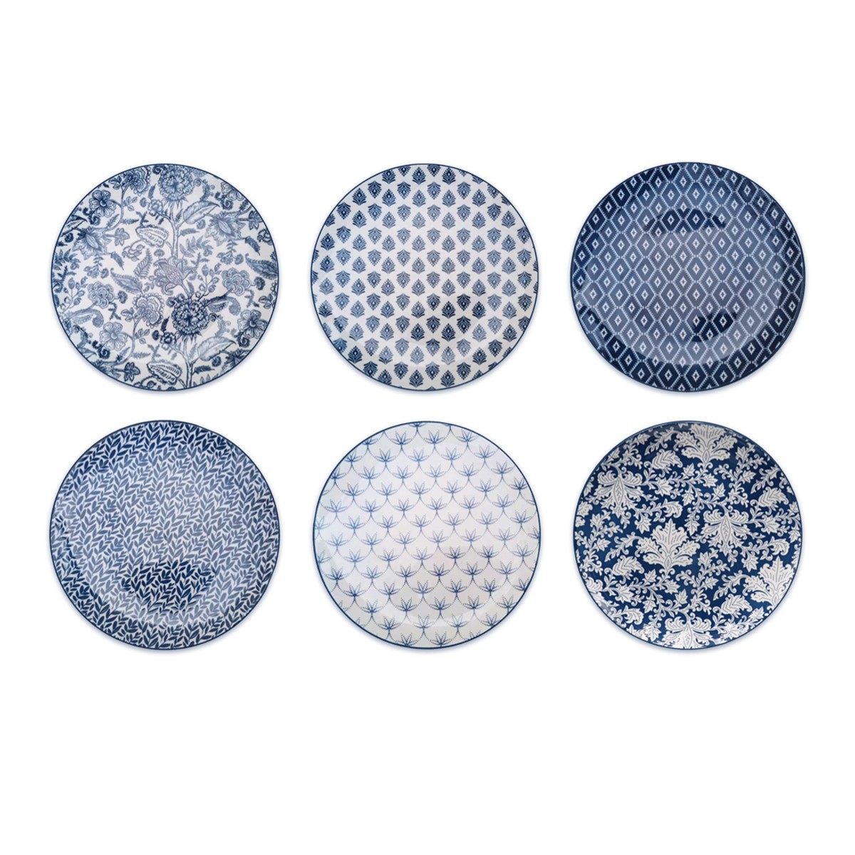 Lot de 6 assiettes à dessert, MAJORELLE bleu, ARTIME
