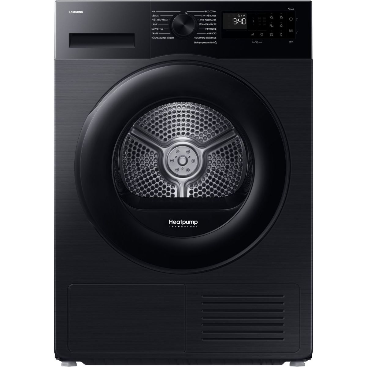 Sèche linge pompe à chaleur DV90DG52A0AB noir, SAMSUNG