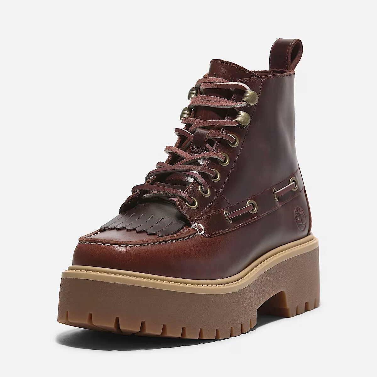 Stone Street Mid Lace lace-up wedge ankle boots burgundy, TIMBERLAND
