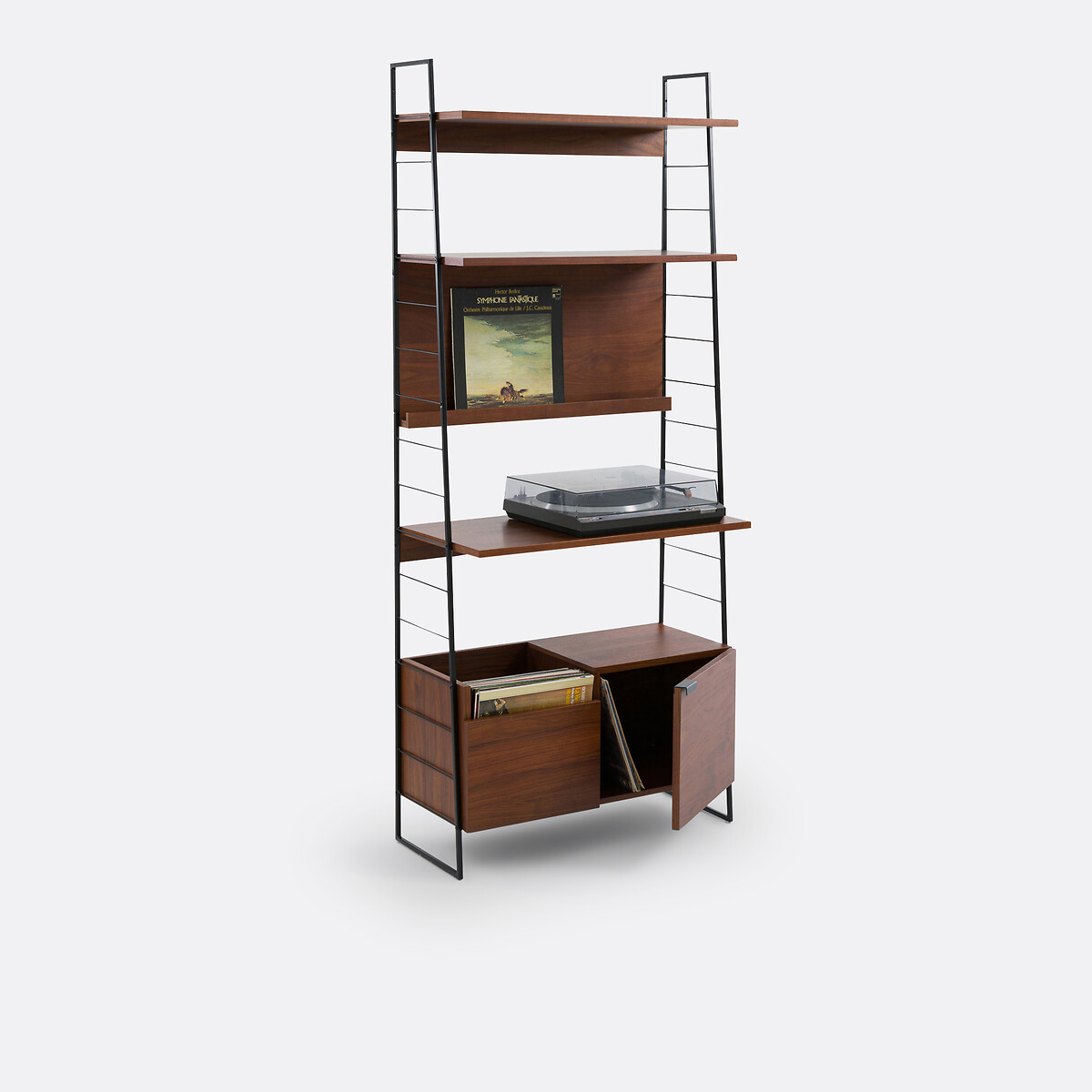 Soporte TV/Hifi vintage, chapa de nogal, WATFORD difuminado/negro, LA REDOUTE INTERIEURS