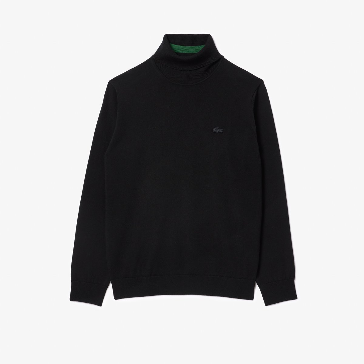 Pull en laine mérinos col roulé noir-031, LACOSTE