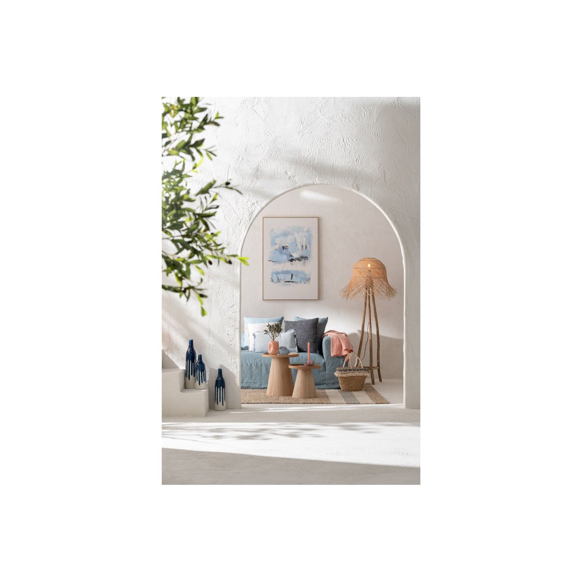 Tables basses rondes en bois naturel (set de 2) - AGATHE bois clair, HELLIN, DEPUIS 1862