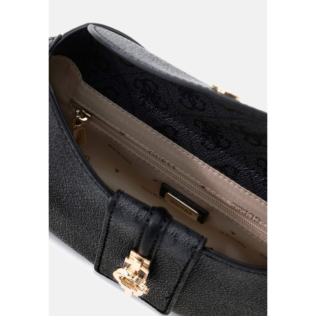 Mini Sac À Épaule Logo Yvonne gris, GUESS