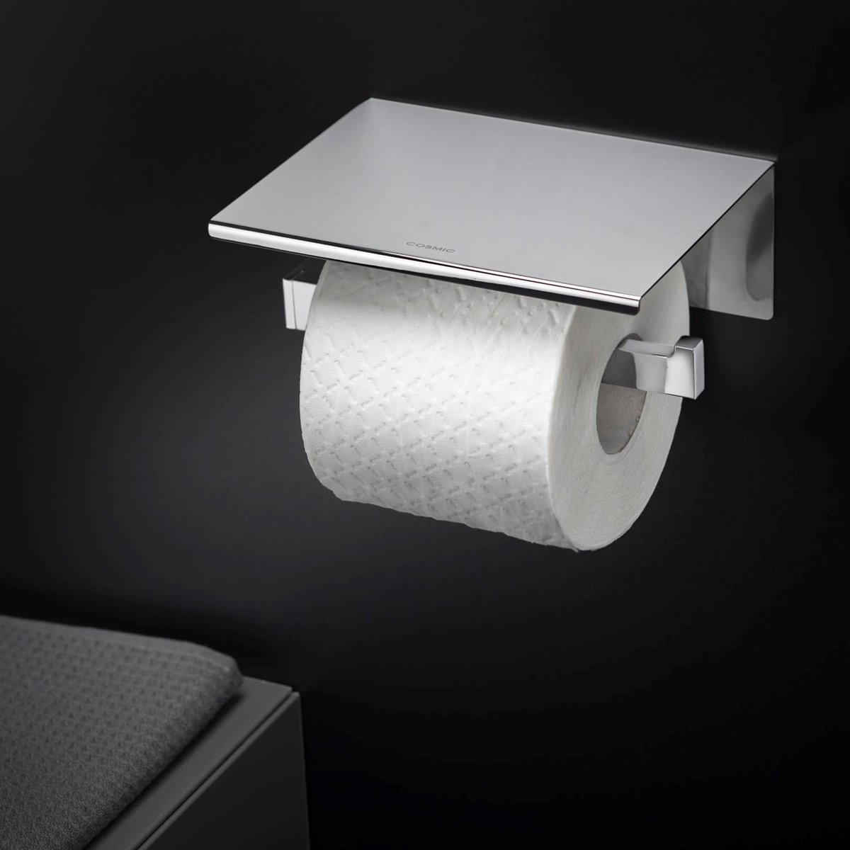 Porte Papier Toilette Avec Couvercle  BATH LIFE chrome, COSMIC