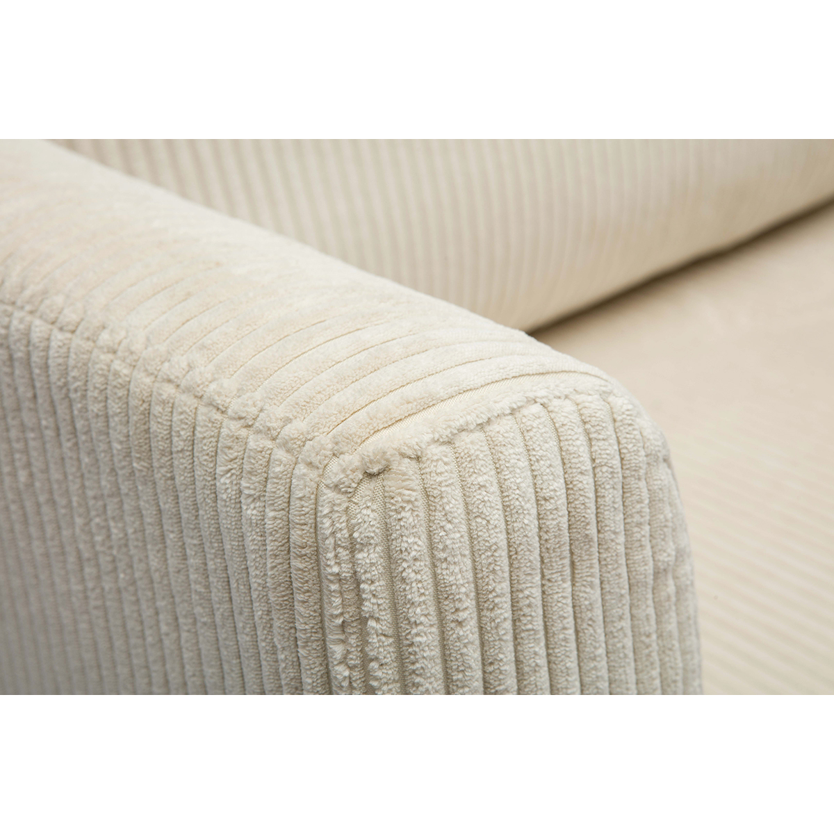 Canapé convertible 2 places en tissu velours côtelé beige LEON beige, MILIBOO