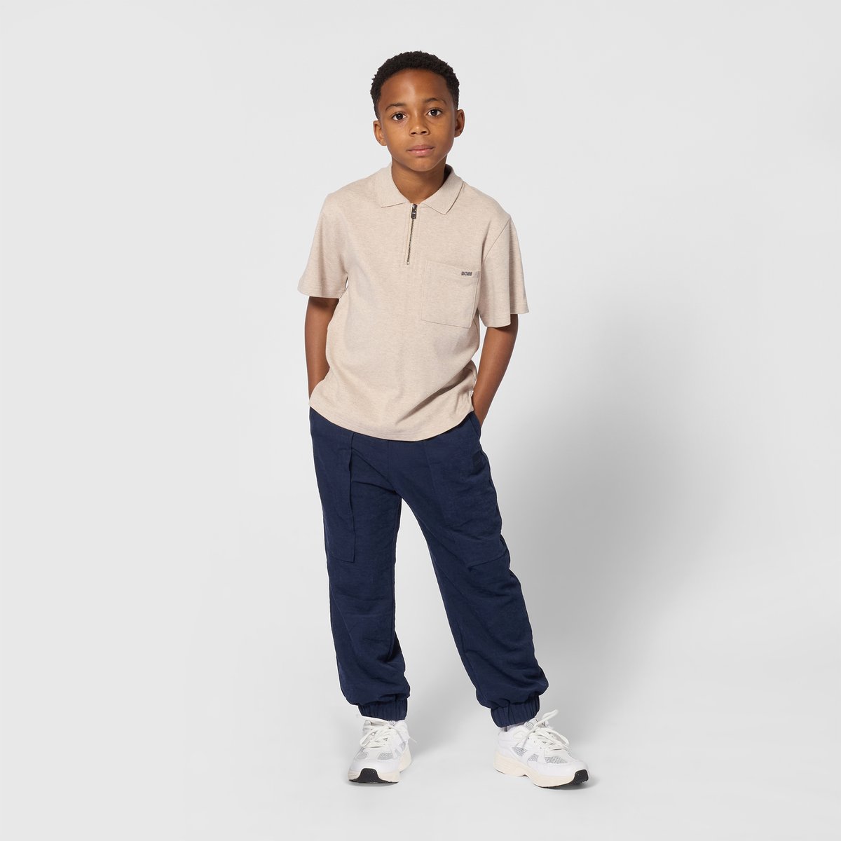 Polo manches courtes ecru chine, BOSS KIDSWEAR