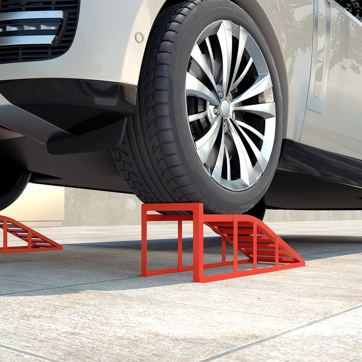 Rampe pour voiture Acier Rouge rouge, HOMCOM