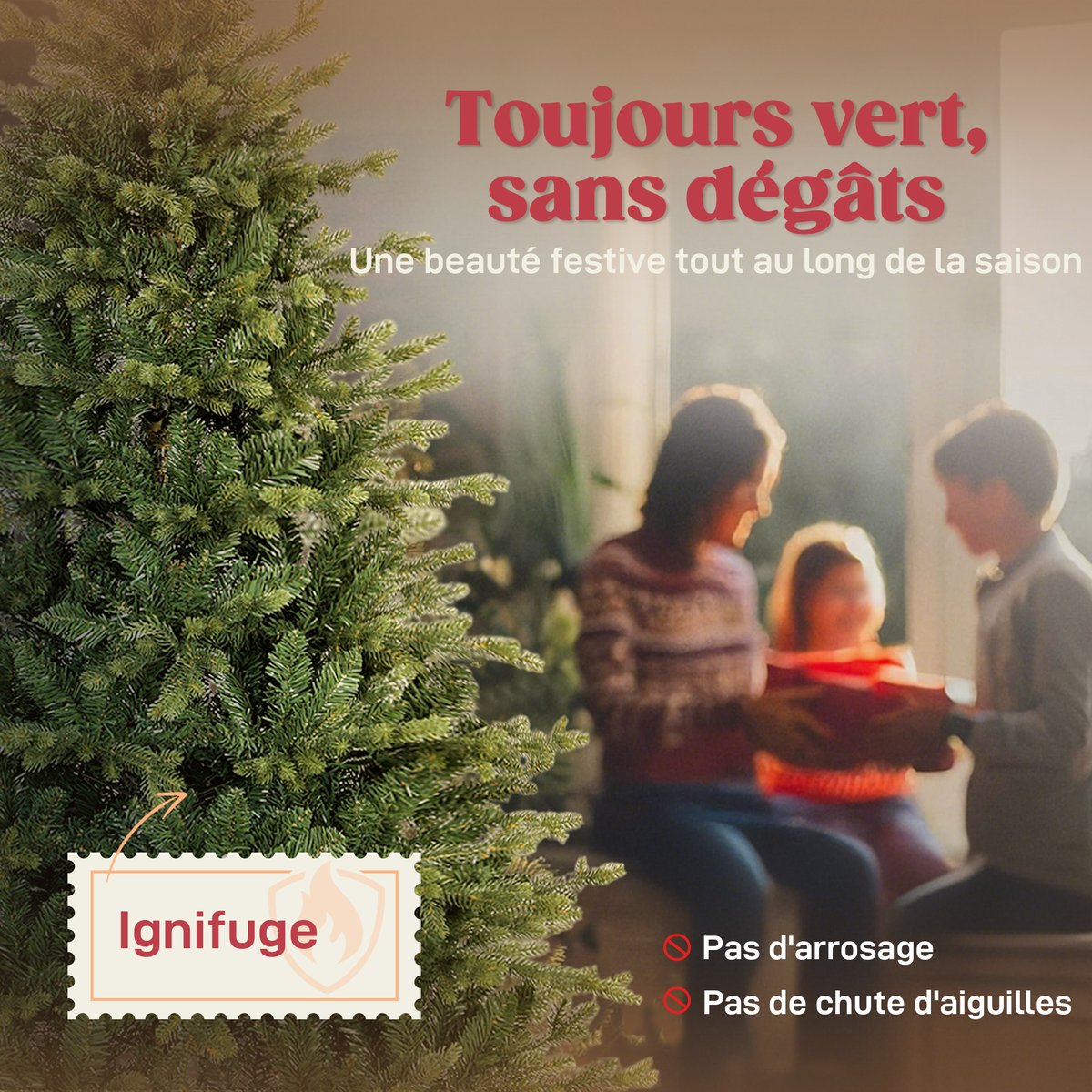Sapin de Noël Plastique Vert vert, HOMCOM