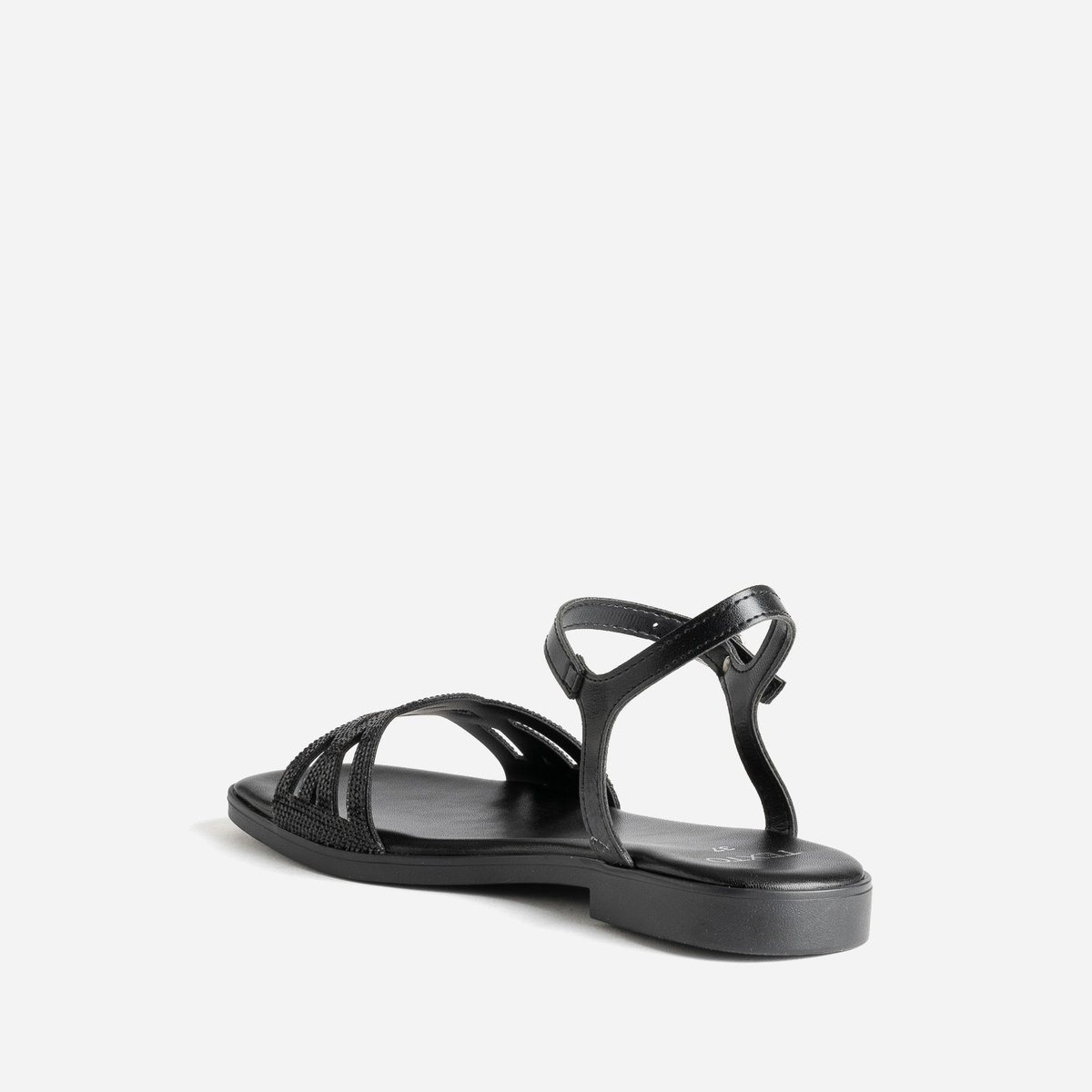 Sandale Plate NOLANA noir, TEXTO