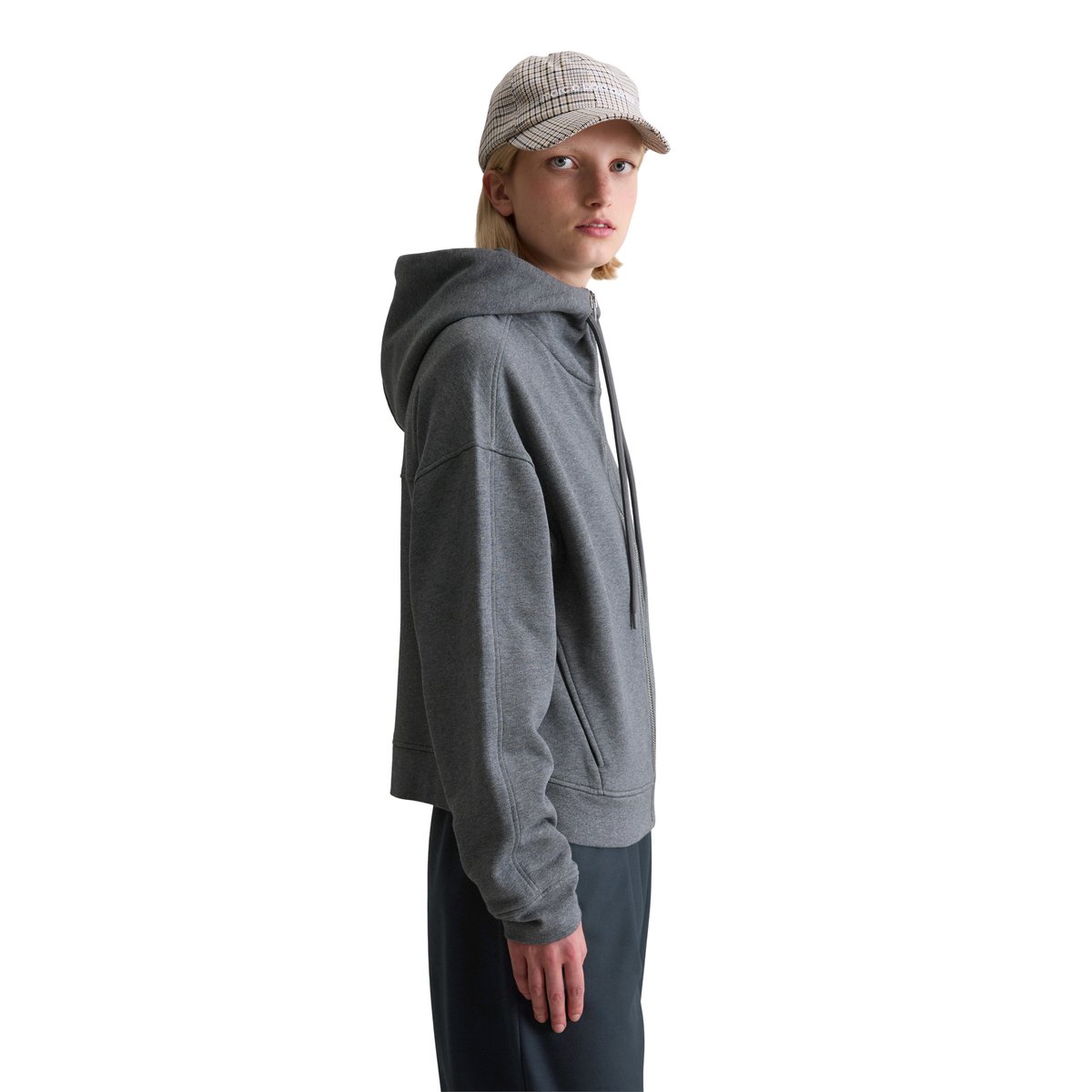 Veste sweat à capuche relaxed avec intérieur moelleux et gratté gris, MARC O’POLO DENIM