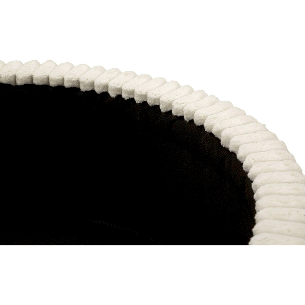 Pouf coffre rond au relief plissé MODERN blanc, RECOLLECTION