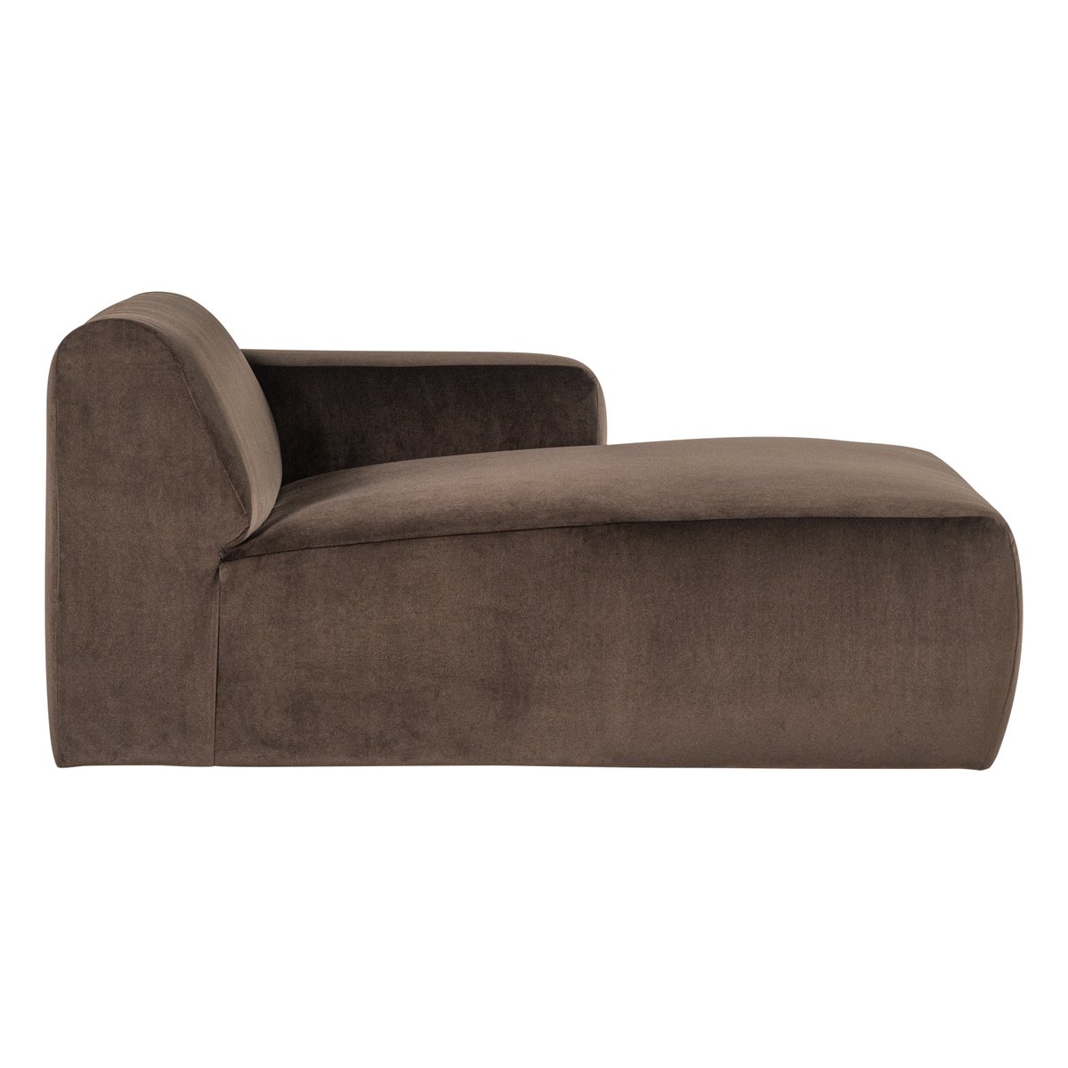 Élément méridienne droite en velours MOJO BASE marron, WOOOD