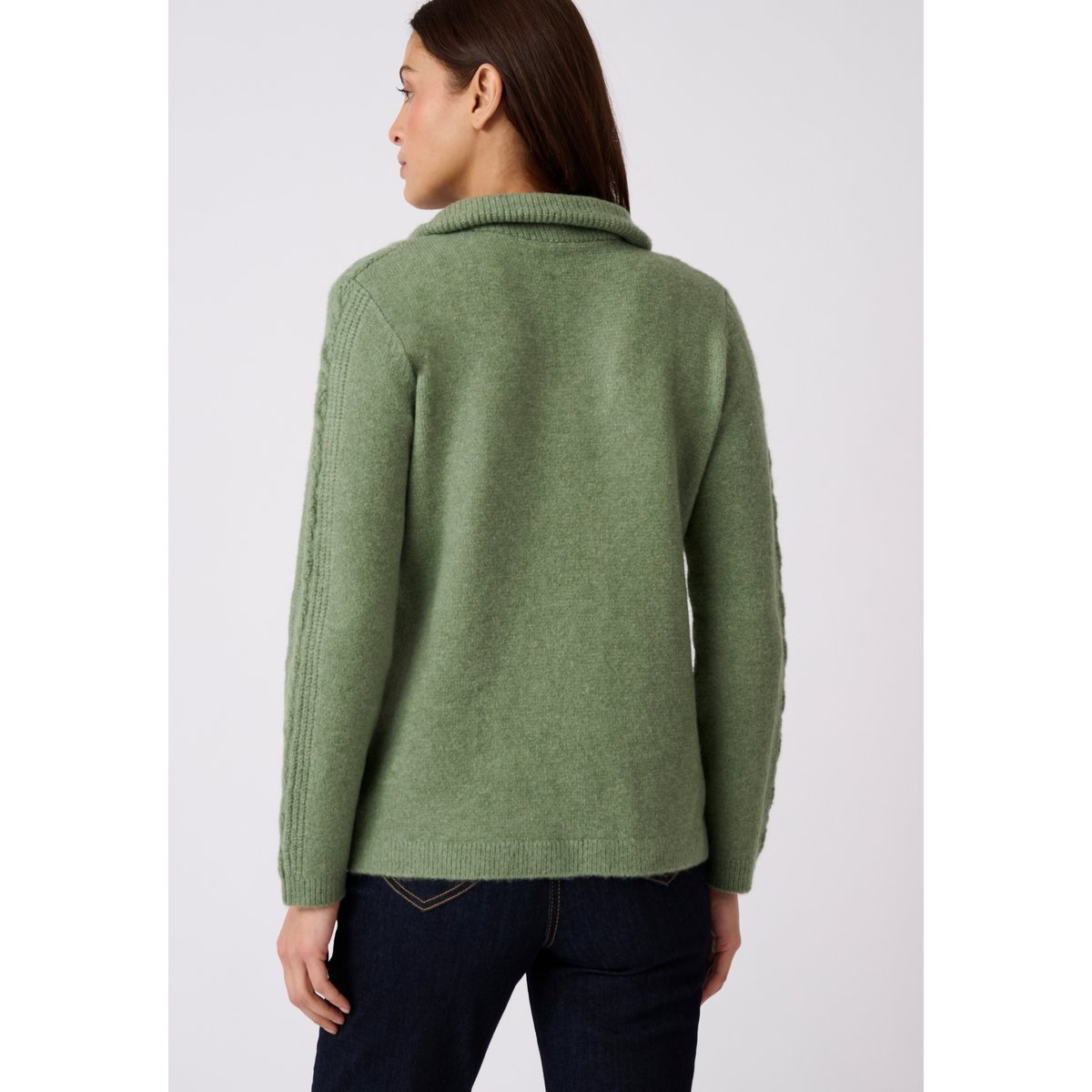 Pull col camionneur à torsades Thermolactyl vert, DAMART