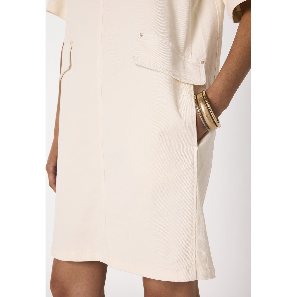 Robe droite à manches courtes en coton mélangé BALSA creme, Maison 123