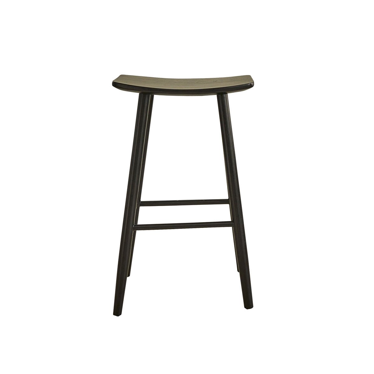Tabouret de bar en teck massif AMBRE noir, BERAH GETAH