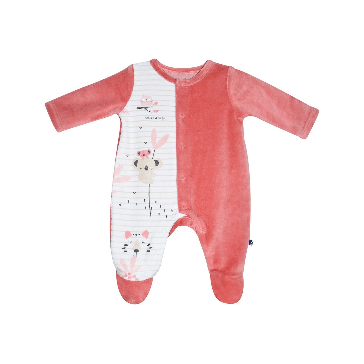 Dors bien leonela velours rase ouverture devant naissance rose, SUCRE D'ORGE