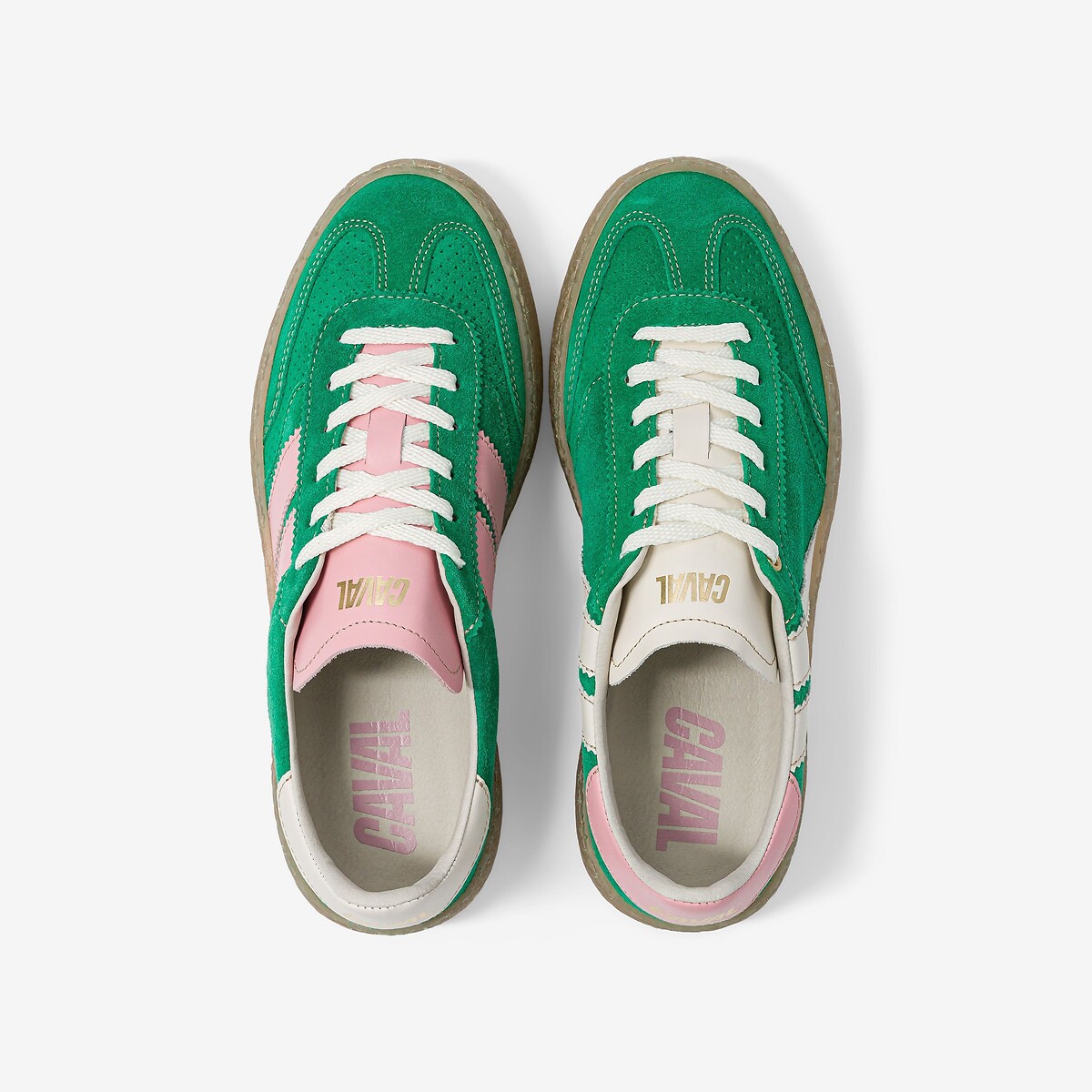 Baskets en cuir vert, CAVAL