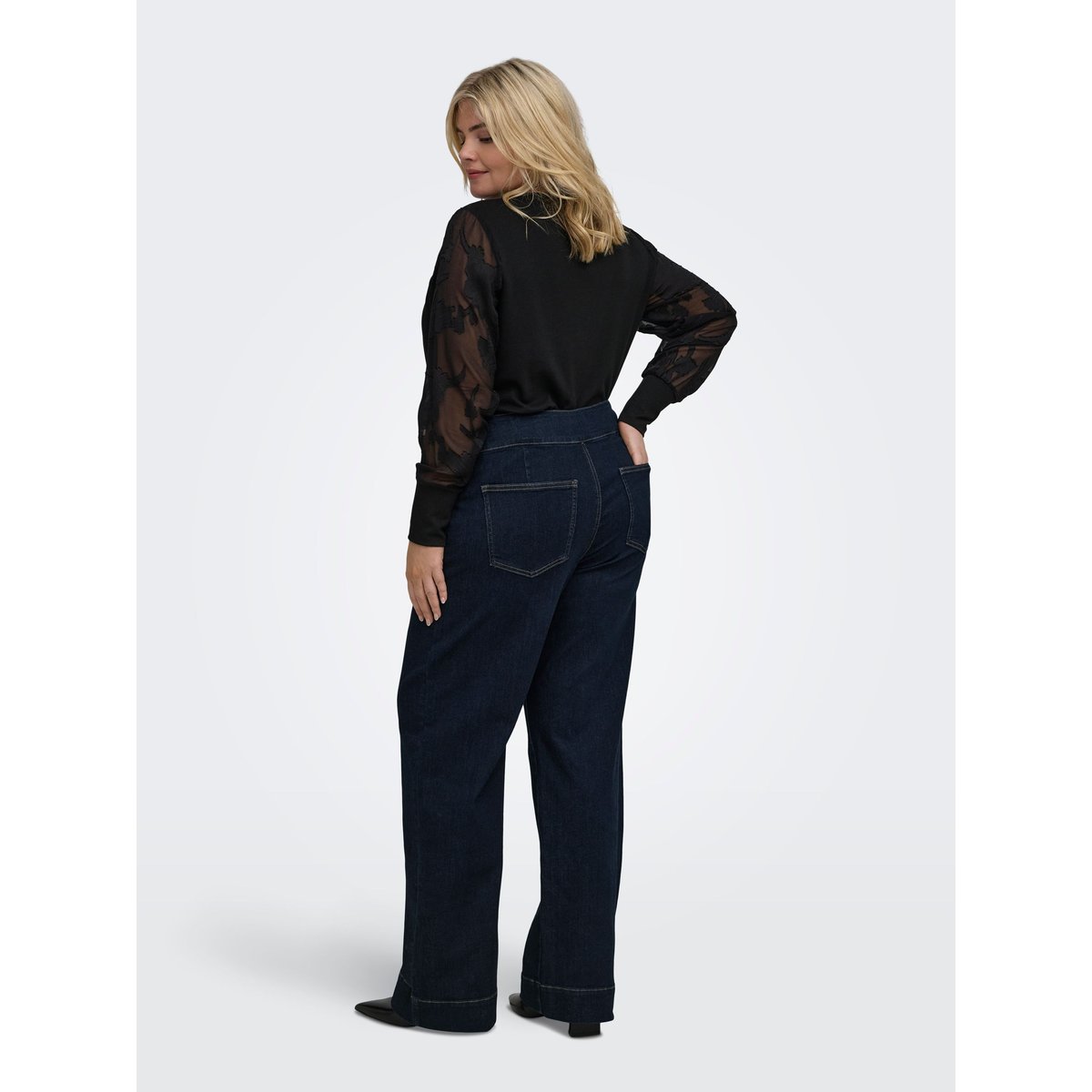 Jean À Jambe Large dark blue denim, ONLY CARMAKOMA