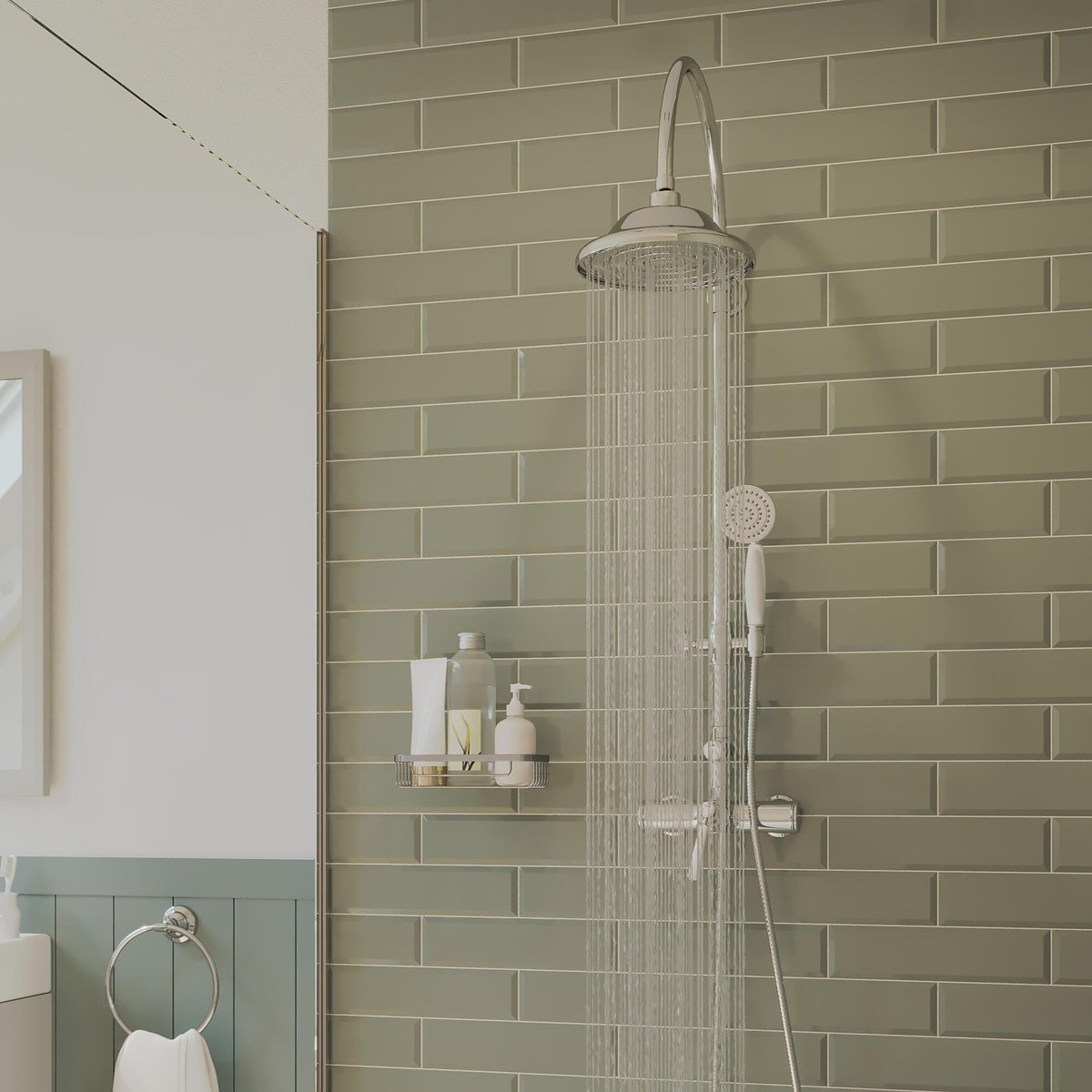 Lot de 2 colonnes de douche avec mitigeur, CHARM chrome, SENSEA