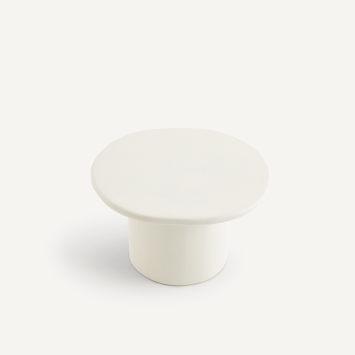 Table basse en acacia massif, hauteur 31 cm, Oreus blanc ecume, AM.PM
