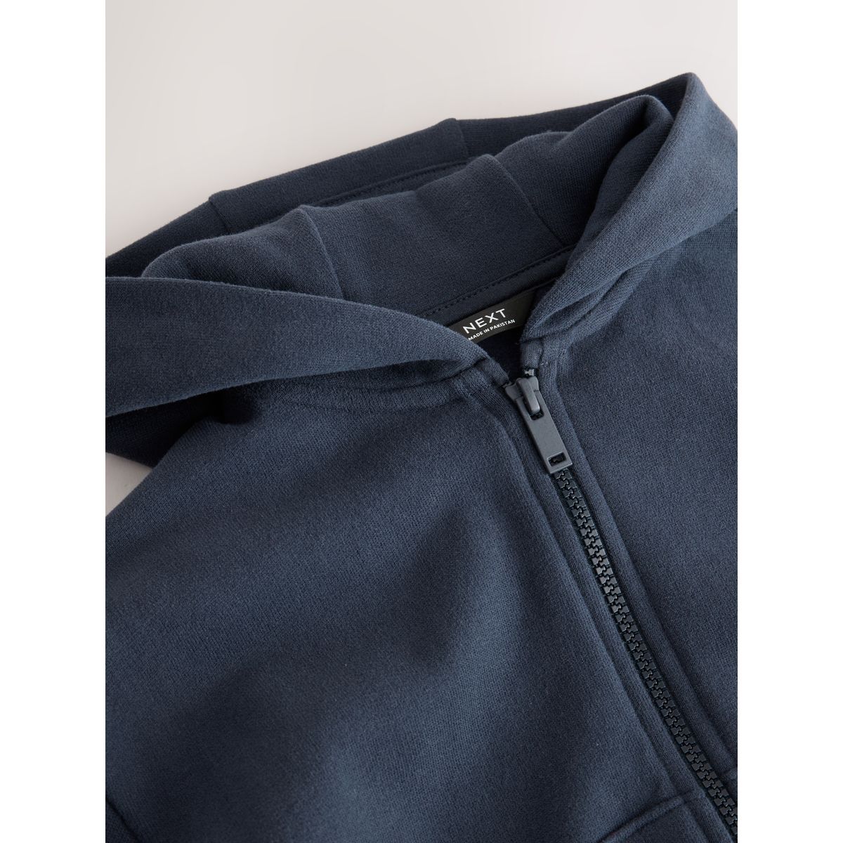 Sweat à capuche doux zippé bleu marine, NEXT