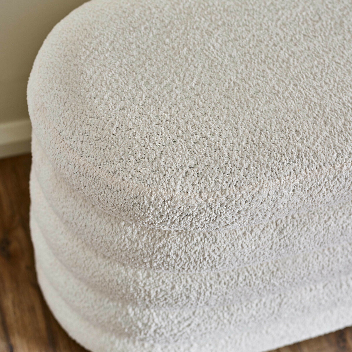 Celes Bouclé Curve Ottoman Storage Bench ivory, SO'HOME