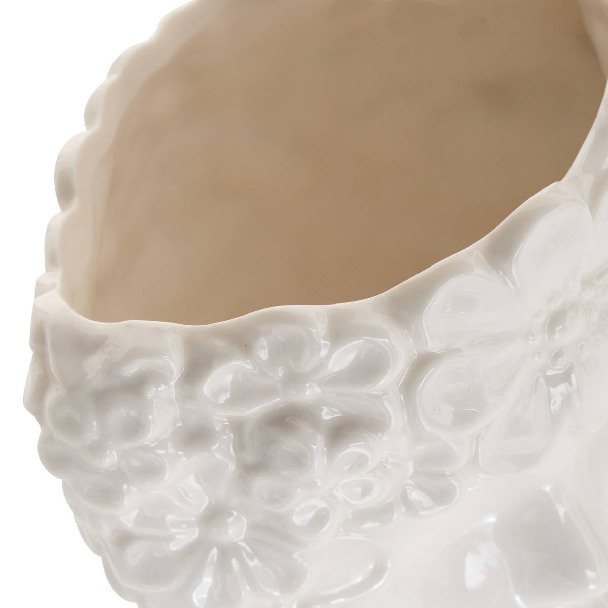 Vase visage couronné de fleurs en céramique FLDR blanc, ATMOSPHERA