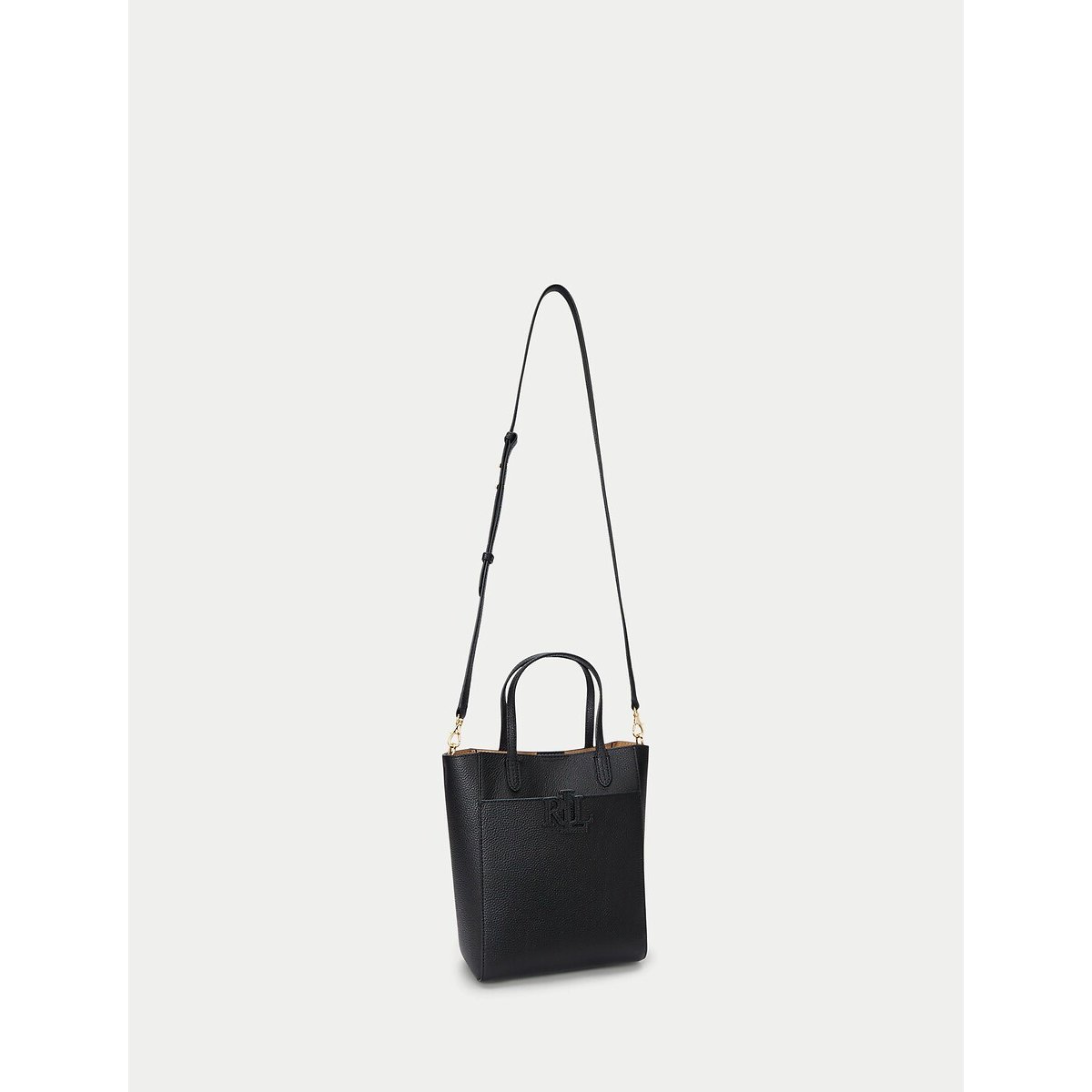 Cameryn Small Leather Tote Bag with Shoulder Strap black, LAUREN RALPH LAUREN