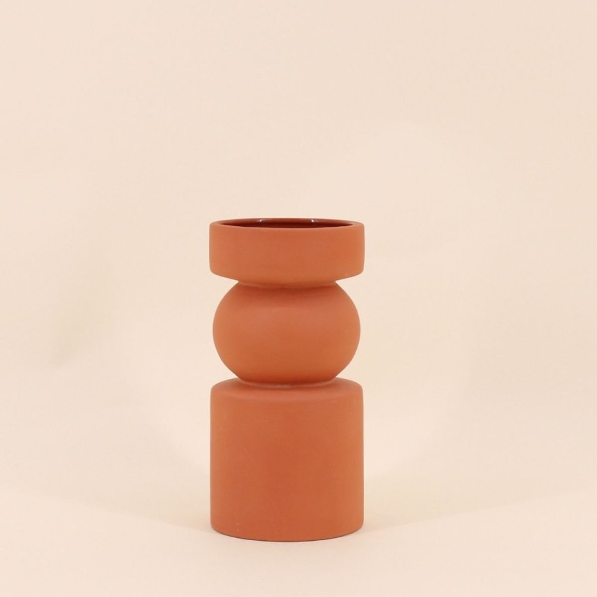 Vase géométrique, H20cm terracotta, ORNAMI