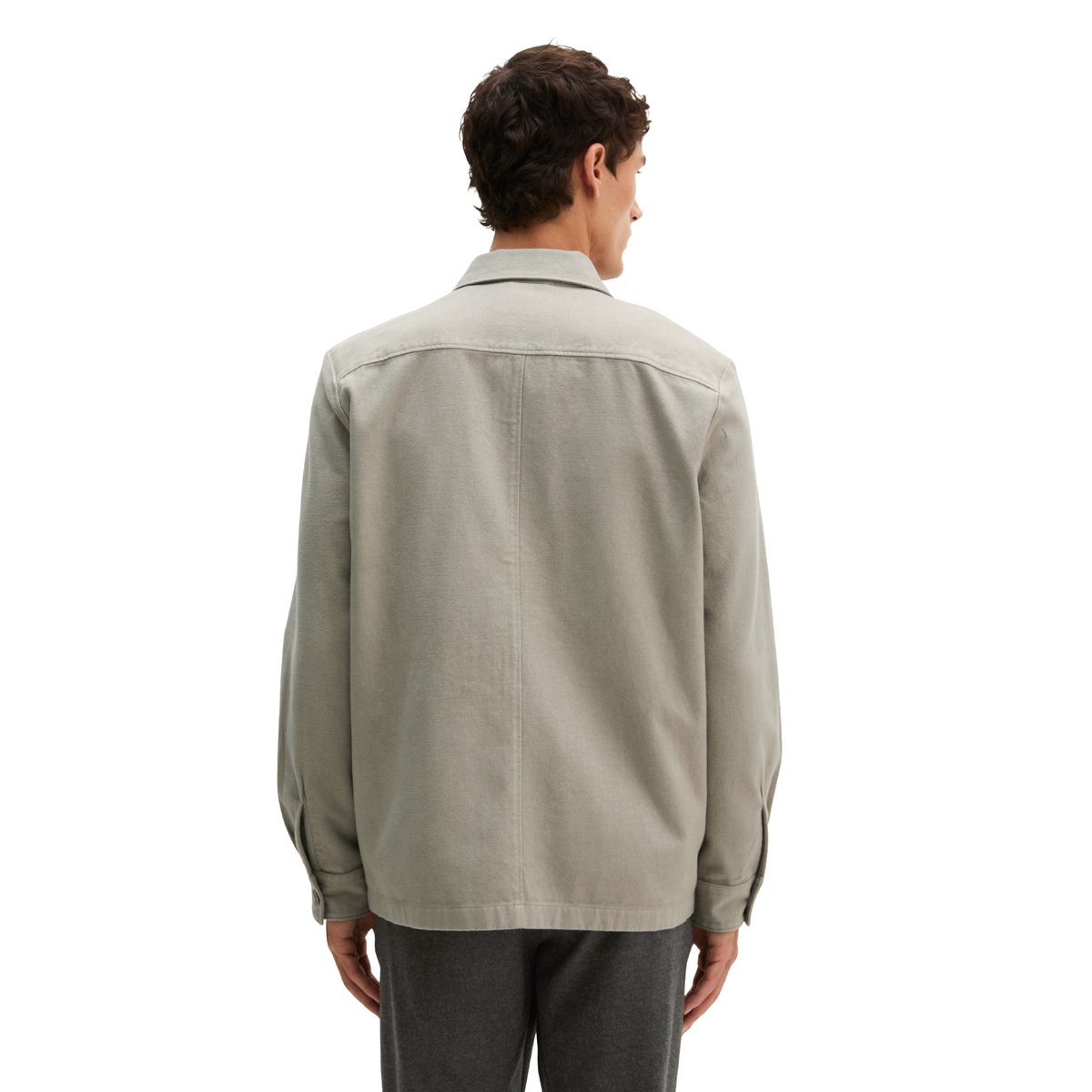 Surchemise en sergé de coton bio bicolore marron, MARC O'POLO