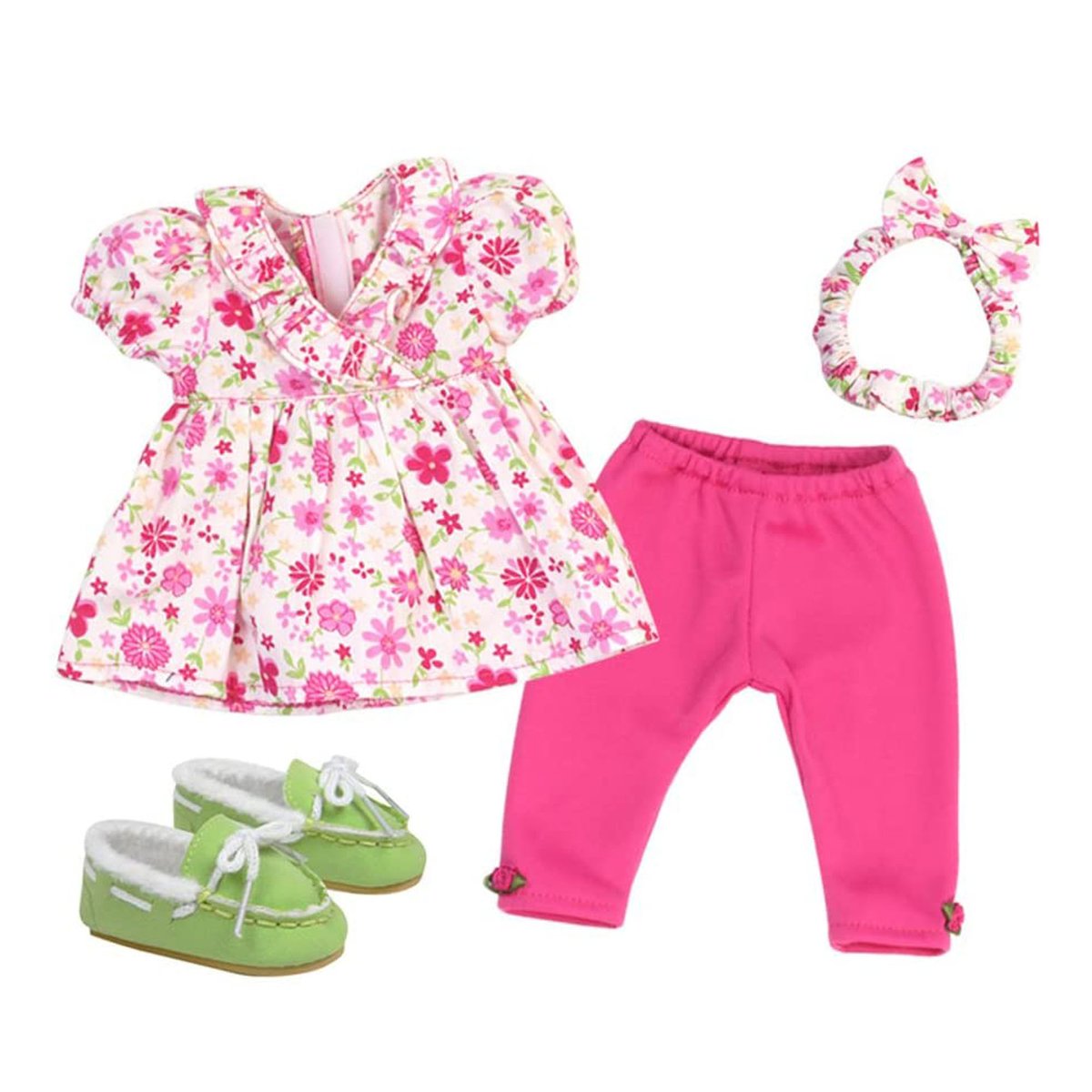 Ensemble Vêtements Poupée 8 Pièces Fleurs violet, TEAMSON KIDS