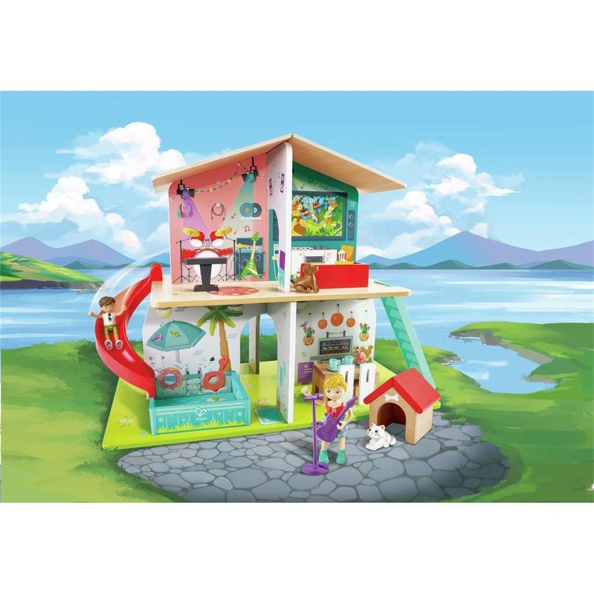 Maison de poupées Interactive avec sons multicolore, HAPE