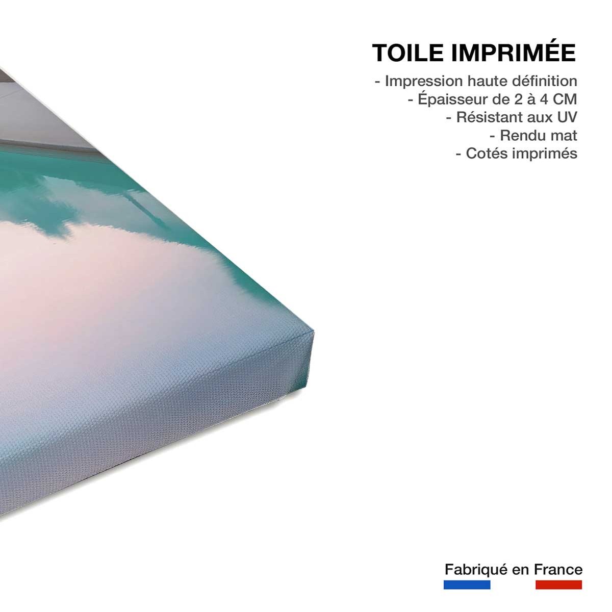 Tableau design piscine au sunset californien toile imprimée, HEXOA