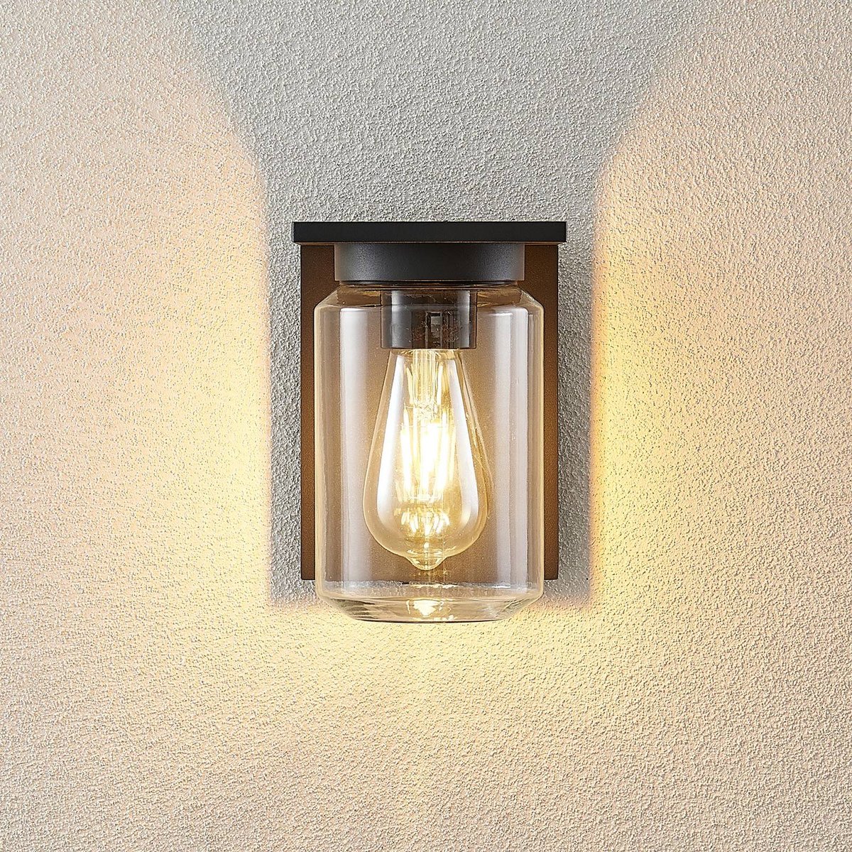 Applique extérieure en aluminium moderne gris foncé, transparent, LUCANDE