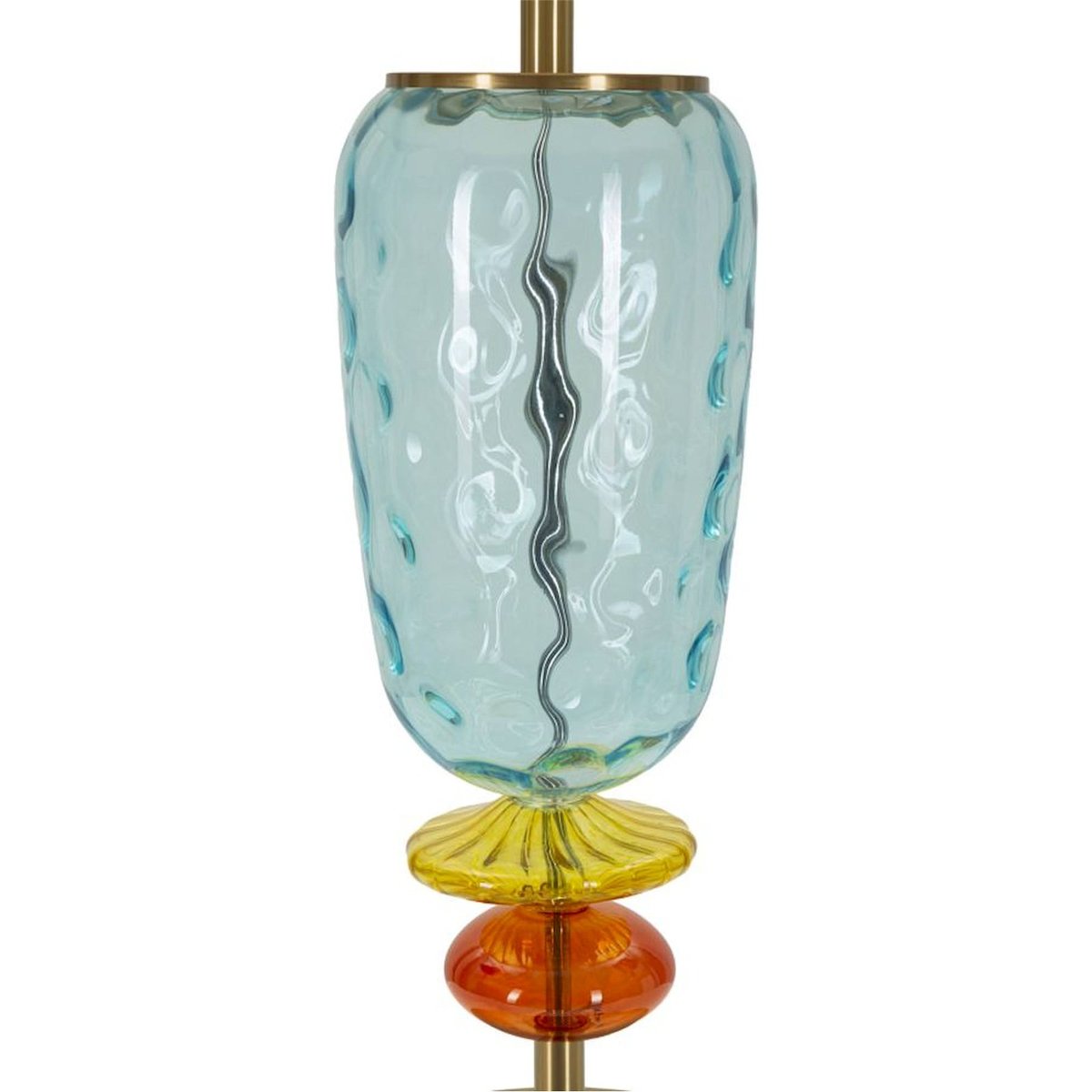Lampe à poser verre soufflé abat-jour tissu GLAM multicolore, RECOLLECTION