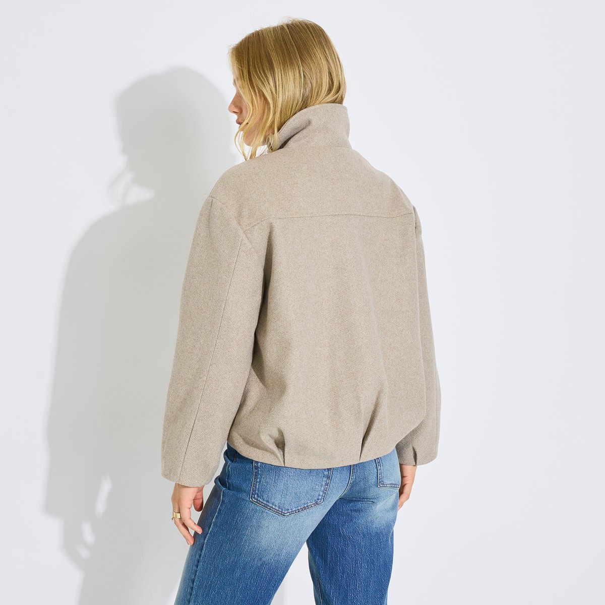Veste bomber courte beige greige, GRAIN DE MALICE