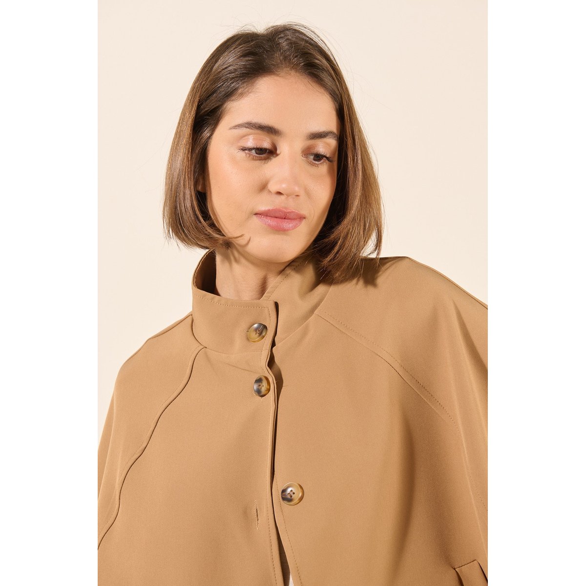 Veste cape MANDY brun camel, BENOA