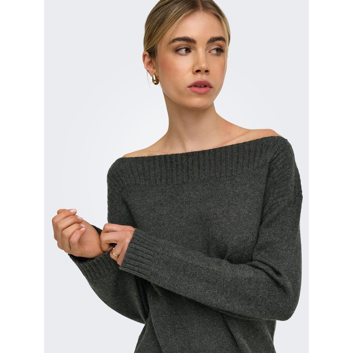 Pull En Maille dark grey melange, ONLY