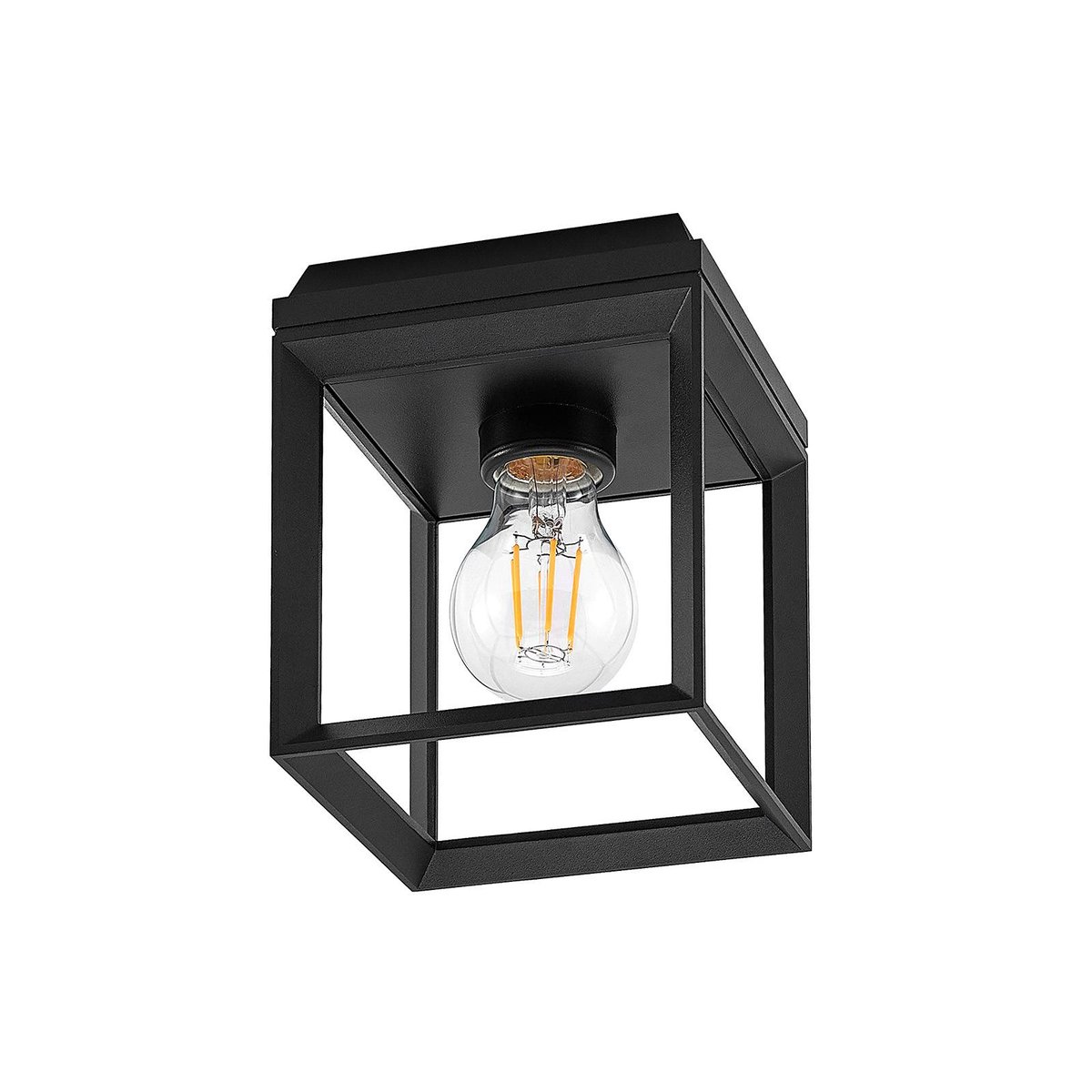 Plafonnier en métal vintage, Cayla noir (ral 9005), ARCCHIO