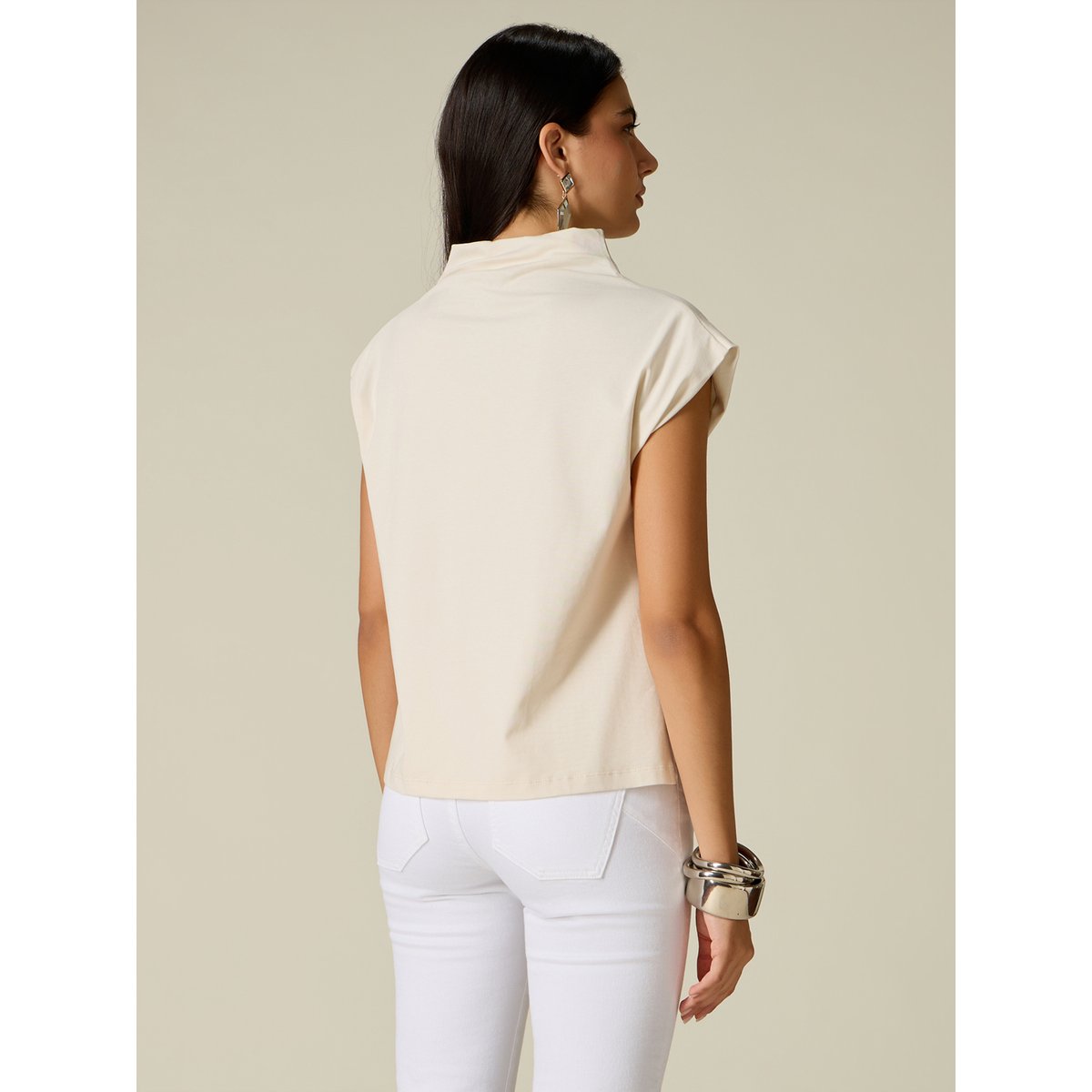 T-shirt avec strass blanc, OLTRE