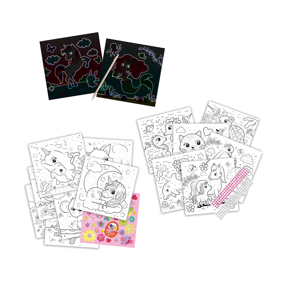 Brinquedo "Livro de atividades glitter 3 em 1", SES multicolor, SES