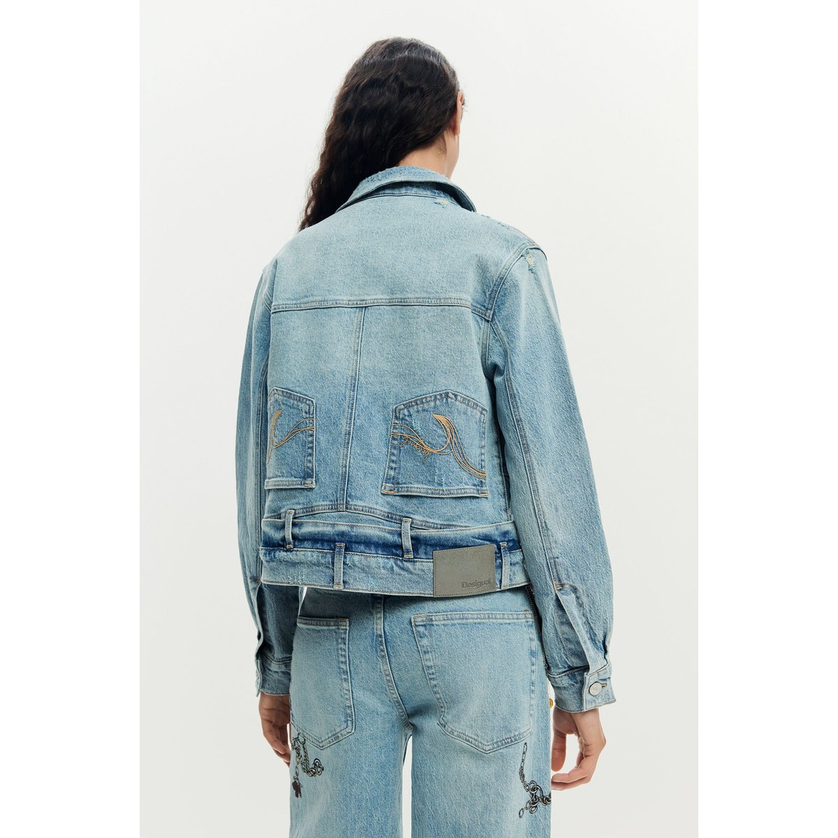 Veste en denim imprimée bleu clair, DESIGUAL