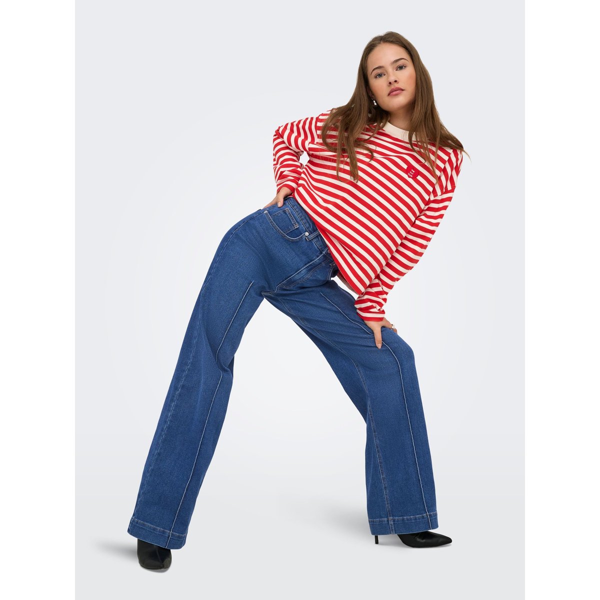 Jean À Jambe Large medium blue denim, ONLY