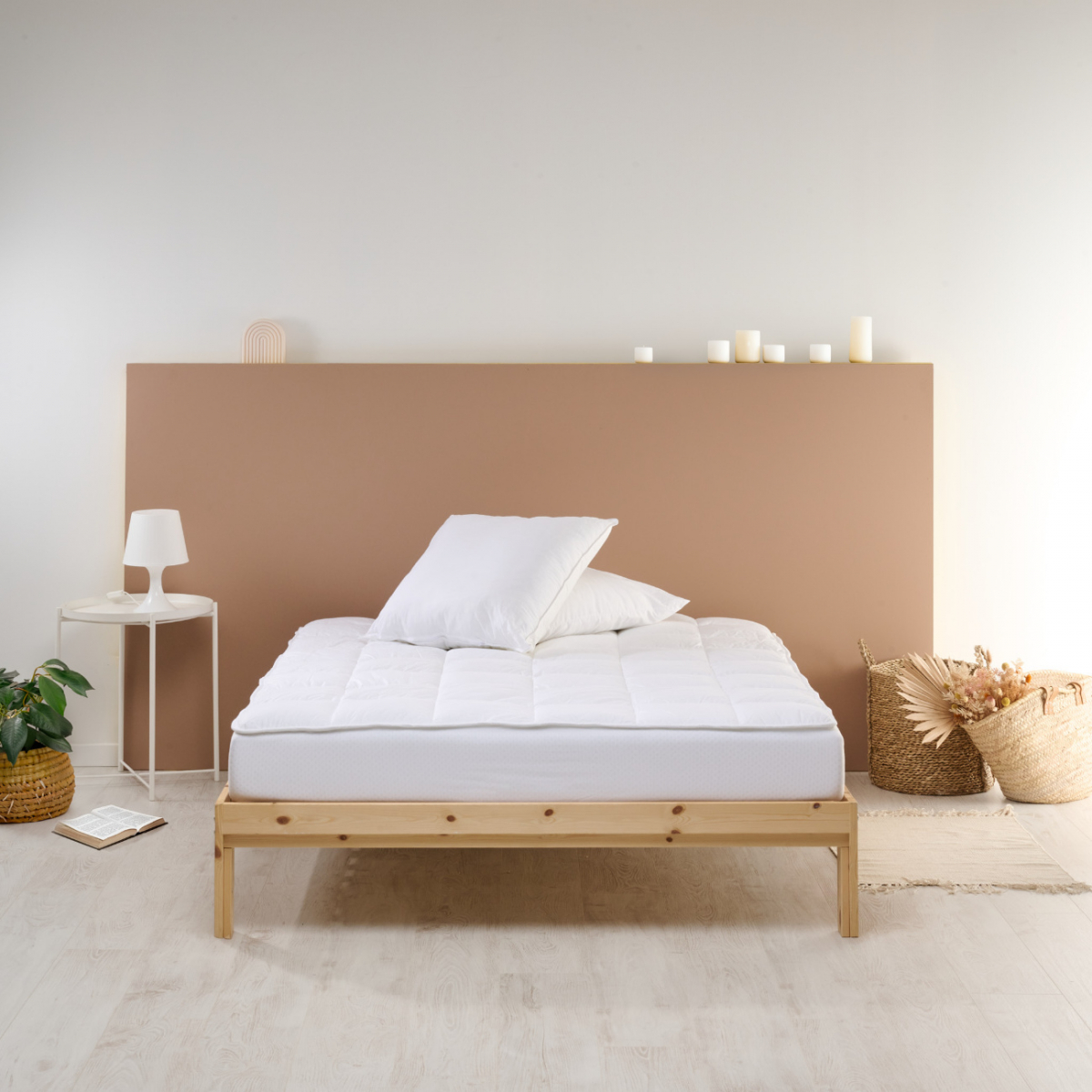 Surmatelas Confort SENSATION DUVET blanc, BLEU CALIN