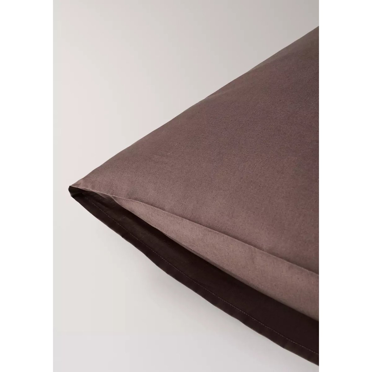 Deux taies d'oreiller percale de coton 200 fils 50x75 cm marron, MANGO HOME