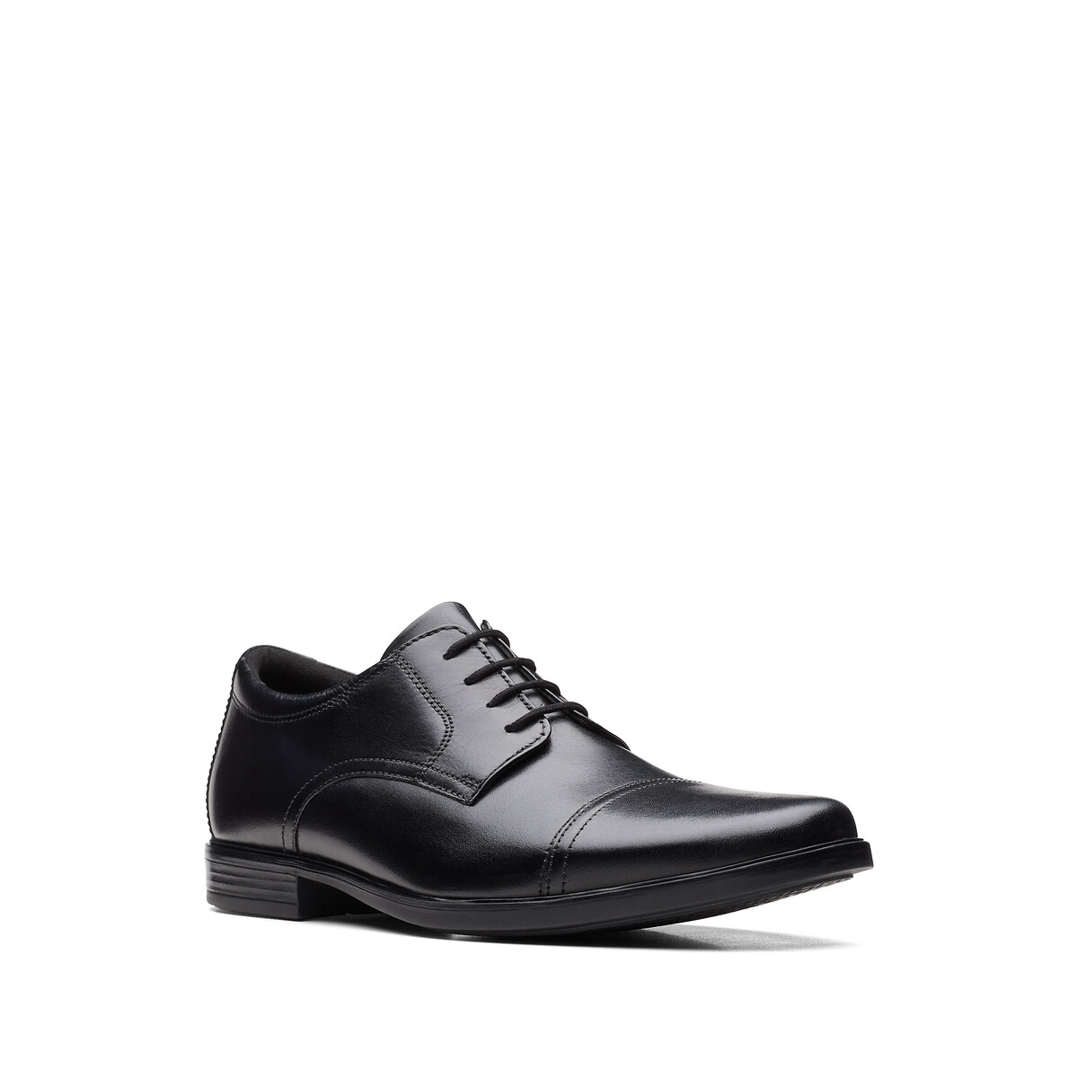 Chaussures richelieu en cuir Howard Cap noir, CLARKS